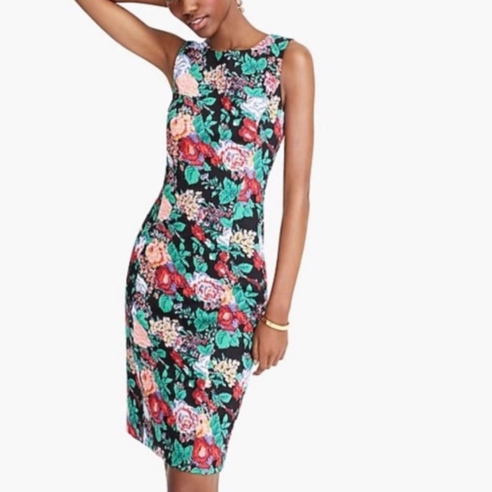 J Crew Adachi Floral Multi Sheath Dress size 2